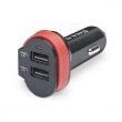 Автомобільний зарядний пристрій REAL-EL CA-35, 3xUSB, кабель microUSB, Black/Orange (EL123160012)