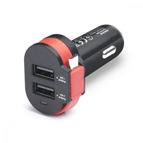 Автомобільний зарядний пристрій REAL-EL CA-35, 3xUSB, кабель microUSB, Black/Orange (EL123160012)