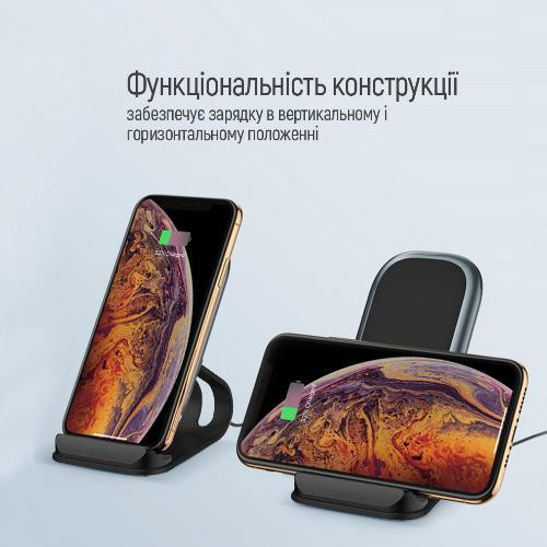 Бездротовий зарядний пристрій ColorWay Wireless Stand 15W Black (CW-CHW31Q-BK)
