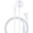 Бездротовий зарядний пристрій Usams US-CC076 2in1 USB Charging Cable for iPhone/Apple Watch White (CC076WH01)