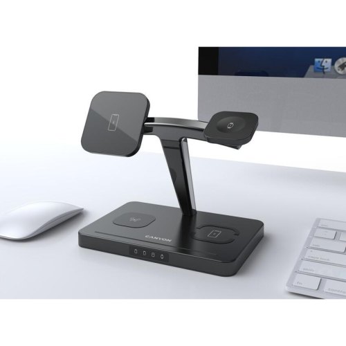 Бездротовий зарядний пристрій Canyon WS-404 15W 4in1 Black (CNS-WCS404B)