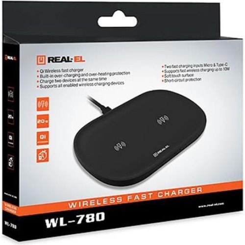 Бездротовий зарядний пристрій REAL-EL WL-780 20W Black (EL123160020)