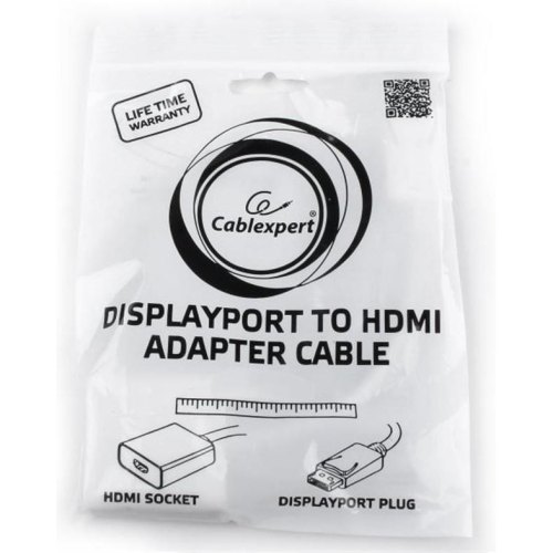 Адаптер Cablexpert DisplayPort - HDMI (M/F), 0.1м, White (A-DPM-HDMIF-002-W)