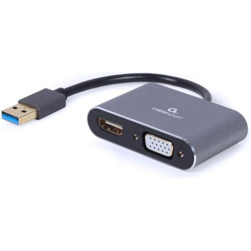 Адаптер Cablexpert HDMI/VGA - USB (F/M), 0.15м, Black (A-USB3-HDMIVGA-01)