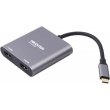Адаптер-перехідник Maxxter 2хHDMI - USB Type-C 2.0 (F/M), 0.1м, Grey (V-CM-2HDMI)