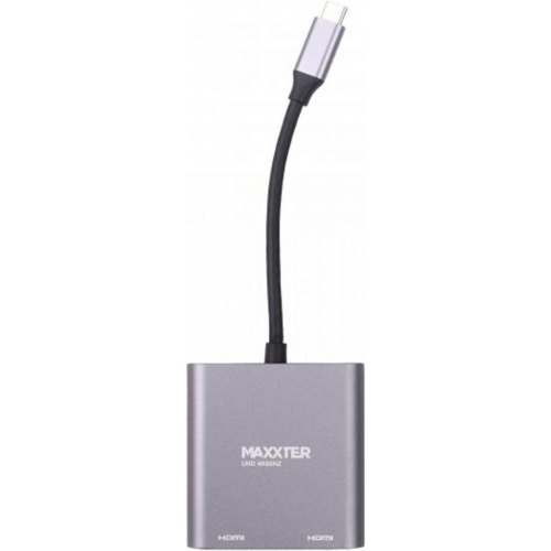 Адаптер-перехідник Maxxter 2хHDMI - USB Type-C 2.0 (F/M), 0.1м, Grey (V-CM-2HDMI)