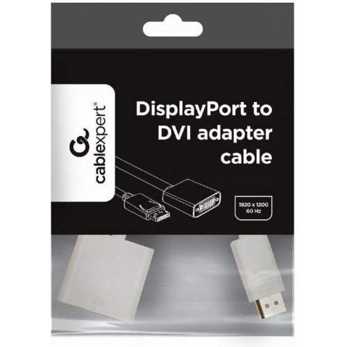 Адаптер Cablexpert DisplayPort - DVI (M/F), 0.1м, білий (A-DPM-DVIF-002-W)