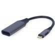 Адаптер Cablexpert DisplayPort - USB Type-C (F/M), 0.15м, Black (A-USB3C-DPF-01)