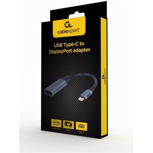 Адаптер Cablexpert DisplayPort - USB Type-C (F/M), 0.15м, Black (A-USB3C-DPF-01)