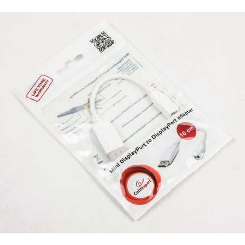 Адаптер Cablexpert mini DisplayPort - DisplayPort (M/F), 0.1м, White (A-mDPM-DPF-001-W)