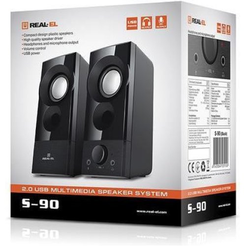 Акустична система 2.0 REAL-EL S-90 Black (EL121100011)