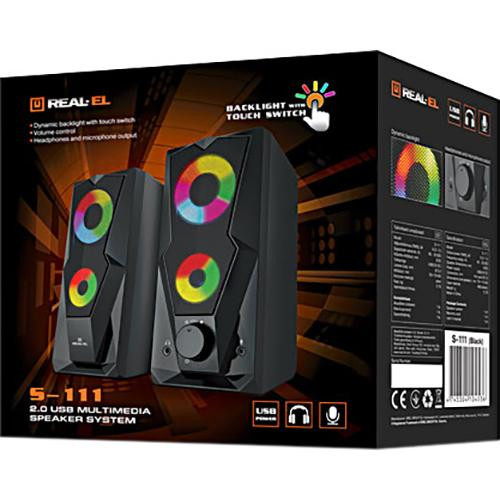 Акустична система 2.0 REAL-EL S-111 Black (EL121100010)