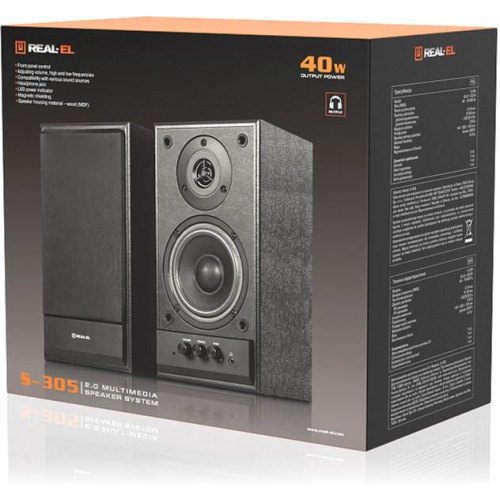 Акустична система 2.0 REAL-EL S-305 Black (EL121200012)