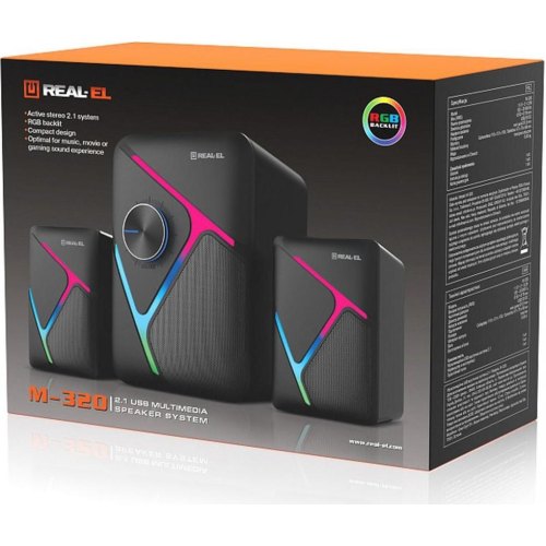 Акустична система 2.1 REAL-EL M-320 Black (EL121300014)