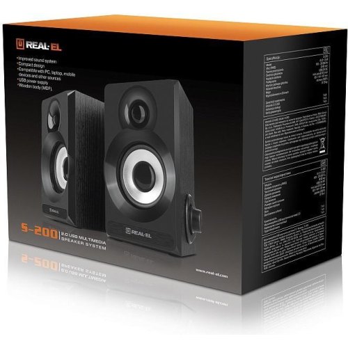 Акустична система 2.0 REAL-EL S-200 Black (EL121200008)