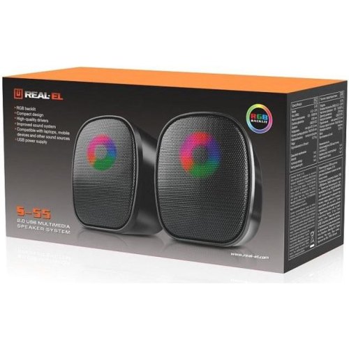 Акустична система 2.0 REAL-EL S-55 Black (EL121100014)
