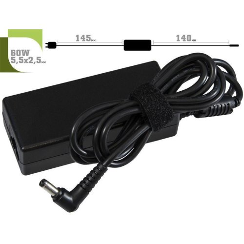 Блок живлення для ноутбуків 1StCharger, для Dell, 19V, 60W, 3.16A, 5.5х2.5мм, кабель живлення (AC1STDE60WD)