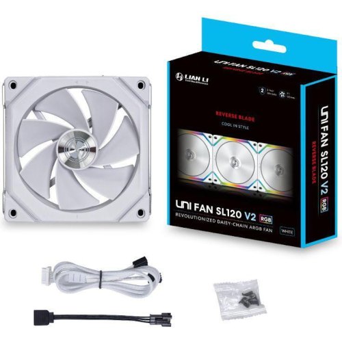 Вентилятор для корпусу Lian Li SL V2 Reverse, 120мм, білий (G99.12RSLV21W.00)