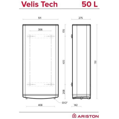 Водонагрівач Ariston Velis Tech 50 EU (3100917)