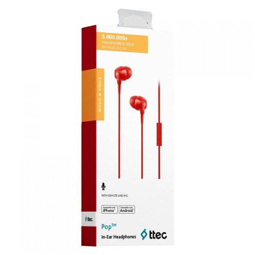 Гарнітура дротова Ttec Pop Red (2KMM13K)