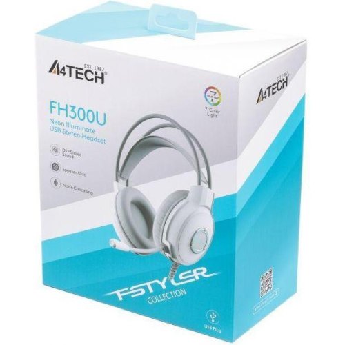 Гарнітура дротова A4Tech FH300U White