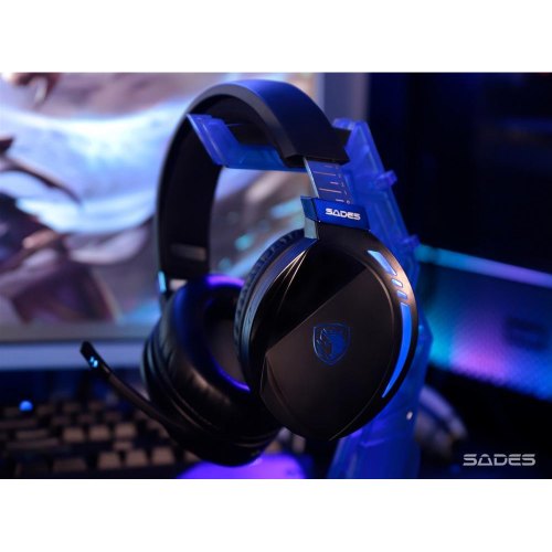 Гарнітура бездротова Sades SA-201 Warden I Black/Blue (sa201bkb)