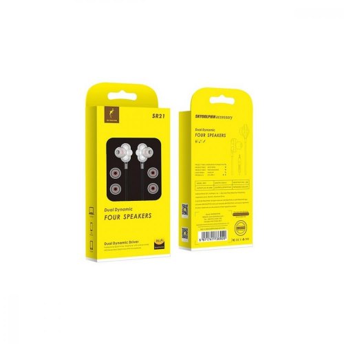 Гарнітура дротова SkyDolphin SR21 Four Speakers with mic White (HF-000482)