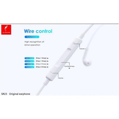 Гарнітура дротова SkyDolphin SR23 White (HF-000466)