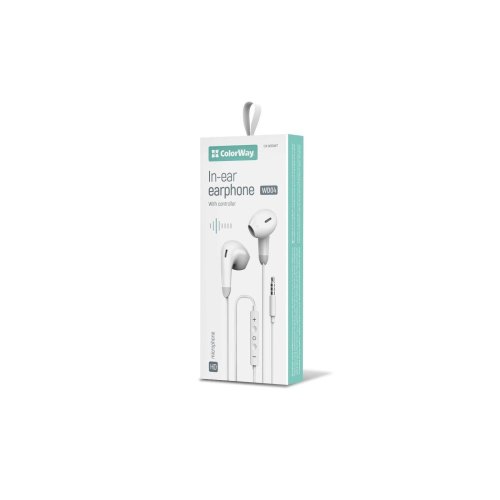 Гарнітура дротова ColorWay 3.5 mm Wired Earphone Sound Wave White (CW-WD04WT)