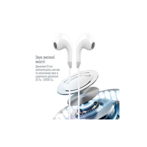 Гарнітура дротова ColorWay 3.5 mm Wired Earphone Sound Wave White (CW-WD04WT)