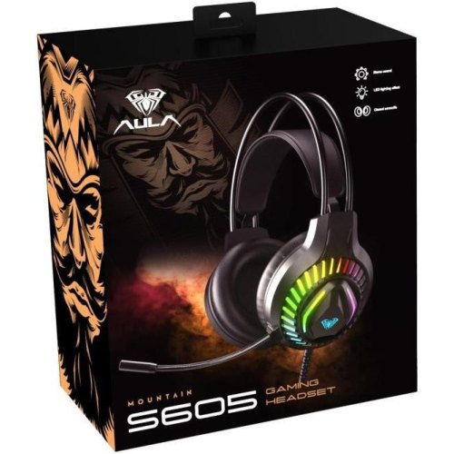 Гарнітура дротова Aula S605 Wired gaming headset Black (6948391235202)