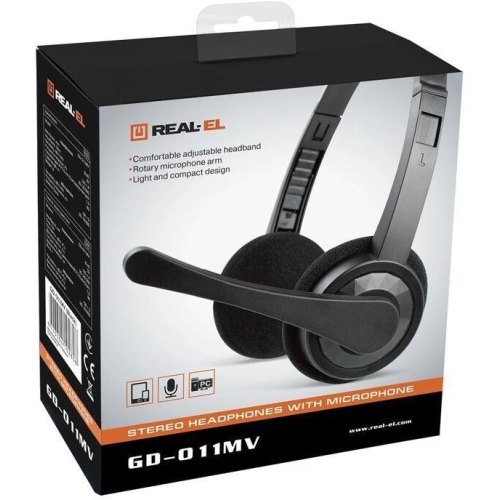 Гарнітура дротова REAL-EL GD-011MV Black (EL124100022)