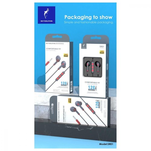 Гарнітура дротова SkyDolphin SR01 with mic Red (HF-000475)