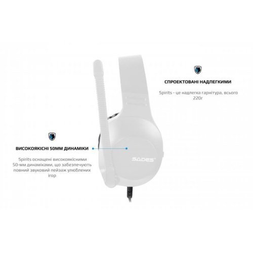 Гарнітура дротова Sades SA-721 Spirits White (sa721wtj)
