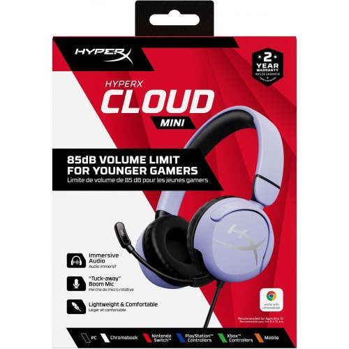 Гарнітура дротова HyperX Cloud Mini Lavender (7G8F5AA)