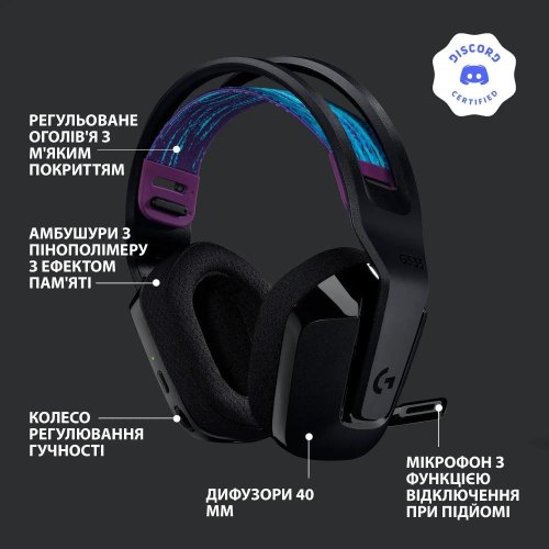 Гарнітура бездротова Logitech G535 Black (981-000972)