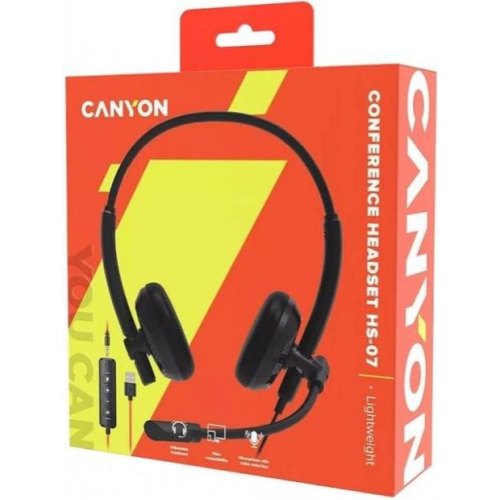 Гарнітура дротова Canyon HS-07 Black (CNS-HS07B)