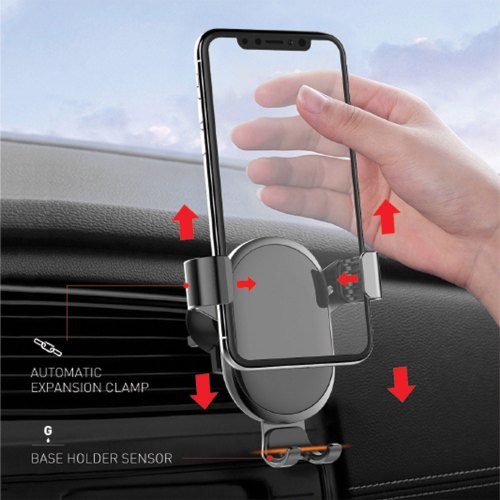 Автомобільний тримач ColorWay Metallic Gravity Holder Black (CW-CHG01-BK)