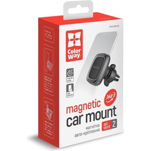 Автомобільний тримач магнітний ColorWay Air Vent-2 Gray (CW-CHM05-GR)
