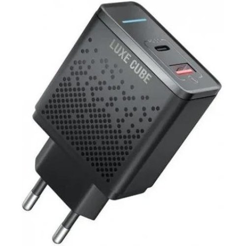 Мережевий зарядний пристрій Luxe Cube, 2xUSB, 36W, QC3.0/PD, Black (8889998899092)