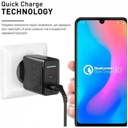 Мережевий зарядний пристрій Luxe Cube, 2xUSB, 36W, QC3.0/PD, Black (8889998899092)