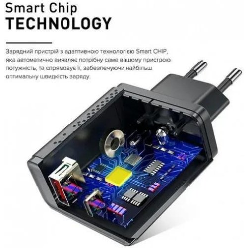 Мережевий зарядний пристрій Luxe Cube, 2xUSB, 36W, QC3.0/PD, Black (8889998899092)