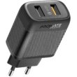 Мережевий зарядний пристрій Promate BiPlug-QC3 Black
