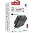 Мережевий зарядний пристрій Promate BiPlug-QC3 Black