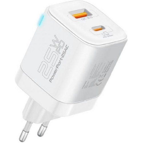 Мережевий зарядний пристрій Promate PowerPort-25AC White