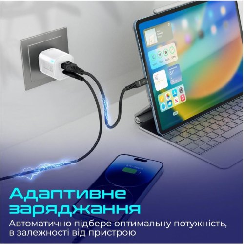 Мережевий зарядний пристрій Promate PowerPort-25AC White