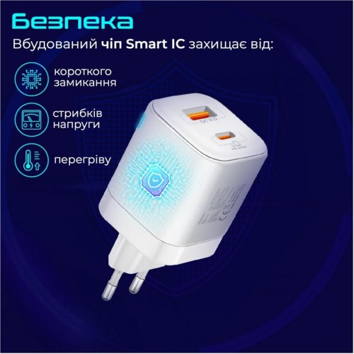 Мережевий зарядний пристрій Promate PowerPort-25AC White