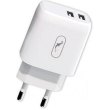 Мережевий зарядний пристрій SkyDolphin SC22EB, 2xUSB, 2.1A, White (MZP-000161)