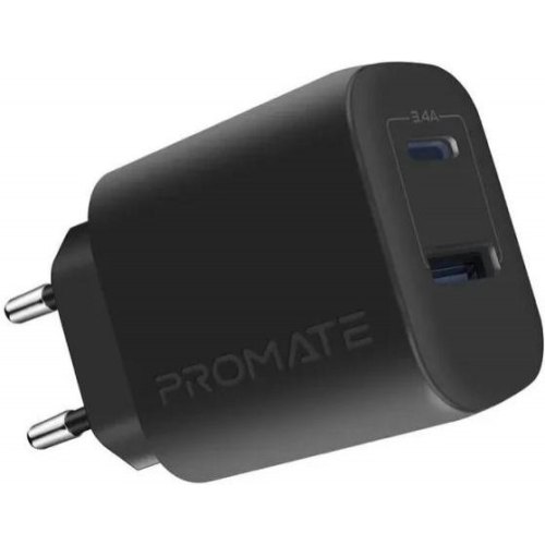 Мережевий зарядний пристрій Promate BiPlug-2 Black