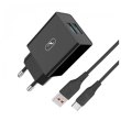 Мережевий зарядний пристрій SkyDolphin SC30T, 2xUSB, 2.1A, кабель USB Type-C, Black (SDMZP-000171)